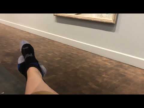 ASMR feet in socks in museum relaxing
