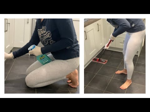 Housewife Cleaning Routine - Mopping My Kitchen and Cupboard Cleaning