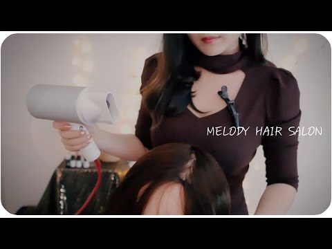 ENG-ASMR✂️ Night time melody Hair Salon  Haircut, dyeing, Shampoo,