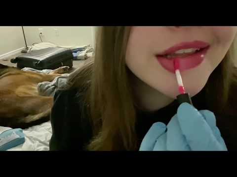 Lipgloss application & mouth sounds ASMR