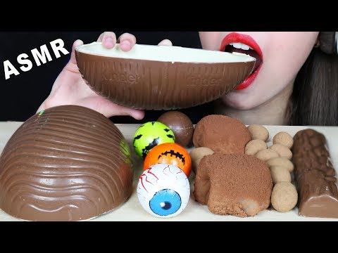 ASMR MAXI EGG, SNOWBALL VELVET MOCHI & MARZIPAN CANDY BAR (EATING SOUNDS) No Talking MUKBANG 먹방