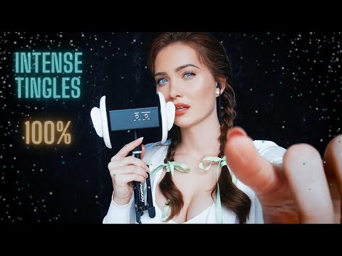 ASMR Up Close 👂 Tickeling Trigger Words~ Tapping ✨ Whispering In Ear~ Gibberish Sounds for Sleep