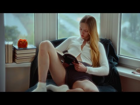 ASMR Girlfriend Delights with Book Reading | Sound of Rain Outside the Window