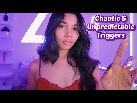 ASMR |  Fast & Aggressive Triggers | Collarbone Tapping & Mouth Sounds 💜⚡️