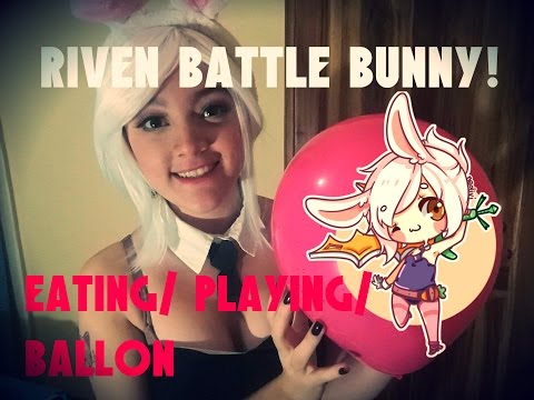 ASMR RIVEN Battle Bunny/ eating/ balloon playing!/ costume/ cosplay ♥
