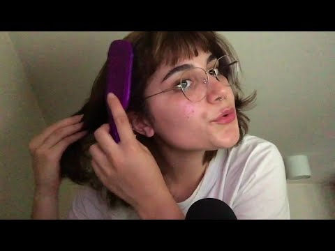 ASMR 𖦹 hair brushing and mouth sounds ♡