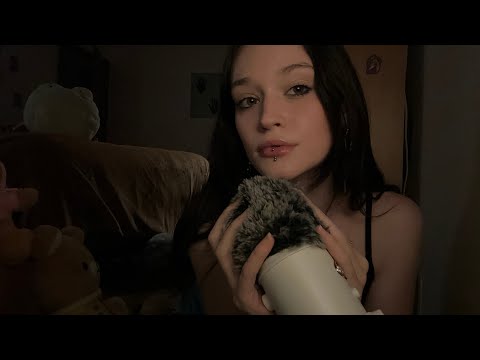 ASMR Fluffy Mic Scratching and Breathy up close whispering