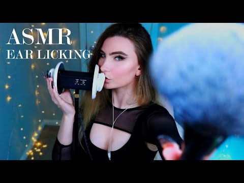 ASMR  earlicking - deep, layered tingles w/ fluttering, trigger words & audio panning L to R (3hour)