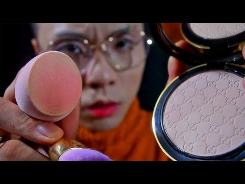 Makeup on Yo Screen 💆🏻‍♀️ ASMR: GUCCI Powder, Maybelline, Mamonde (Foundation & Concealer)