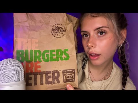 ASMR Mukbang | Burger and Fries Mouth Sounds 🍔✨