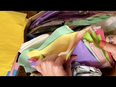 ASMR Tissue paper rummage & organizing! (No talking only) Big bag of super crinkles!