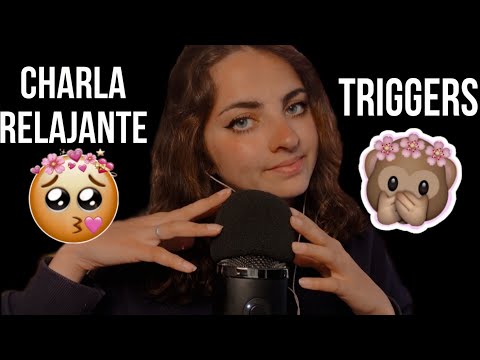 ASMR charla relajante con diferentes TRIGGERS (tapping, scratching...) en ESPAÑOL