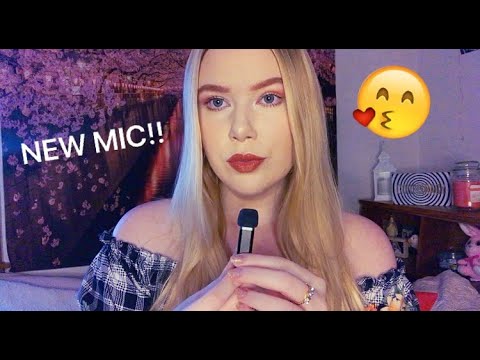 ASMR WITH MY NEW MIC!! (mouth sounds,whispers,trigger words)
