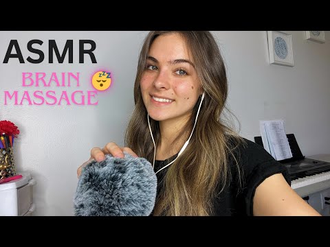 ASMR Fluffy Brain Massage 😴 (tongue clicking, brushing your face, hand movements)