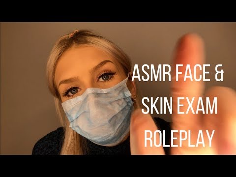 ASMR Face/Skin Exam With Latex Gloves (Inaudible Whispering)