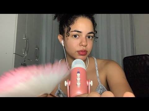 ASMR brushing my face and yours 💆🏽‍♀️ 💤 (tingly whispers, camera brushing)