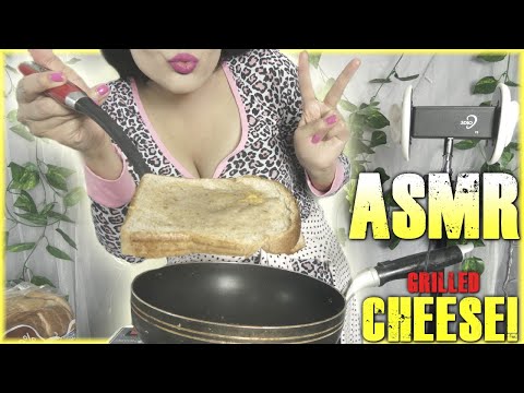 ASMR Eating Grilled Cheese Sandwich & Cooking Sounds! Eating Sounds!!! (Tapping, Hand Movements)