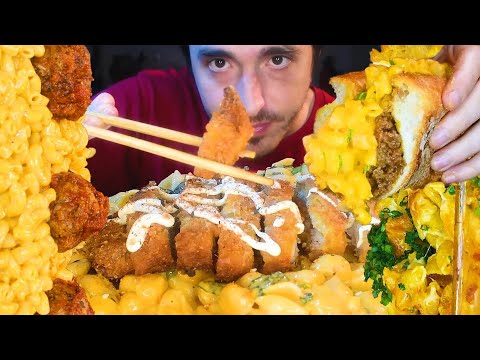 1 HOUR ASMR * CHEESY MACARONI EATING SOUNDS NO TALKING MUKBANG * 먹방