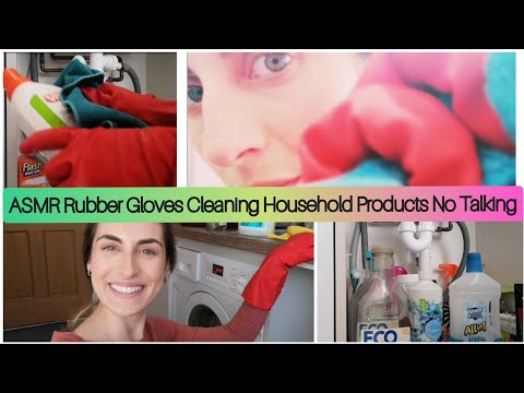 ASMR Household Cleaning Products With Gloves No Talking