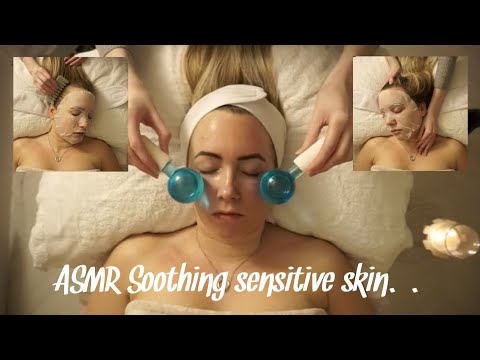 ASMR Facial to help sensitive skin | Ice Globes & Jade comb (softly spoken).