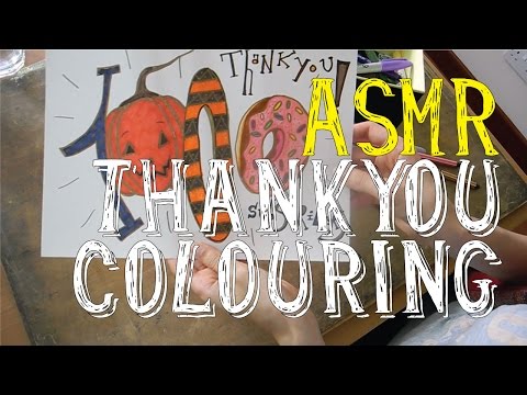 ASMR Colouring with Pens | Thankyou | No Talk | LITTLE WATERMELON