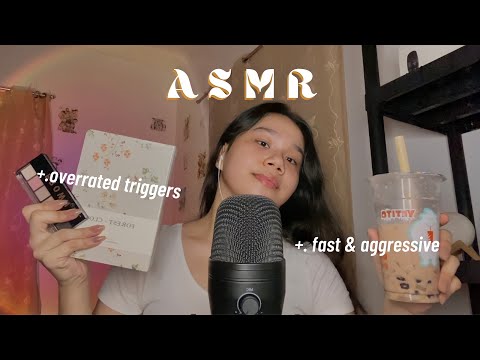 ASMR | Fast & Aggressive Overrated Triggers [Scratching, Tapping, Inaudible Sounds, Mumbling] 🇵🇭