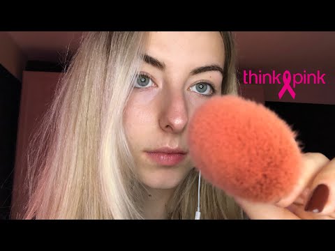 Asmr Doing Your Makeup For Breast Cancer Awareness Month! | For charity 🎗
