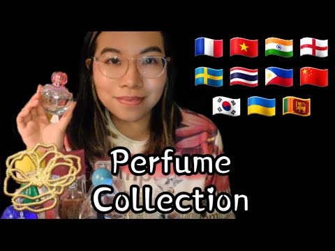ASMR PERFUME IN DIFFERENT LANGUAGES - MY PERFUME COLLECTION (Soft Speaking & Fast Tapping) 💐💖