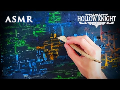 ASMR Hollow Knight | Carving Map of Hallownest | Gentle Rain | 1 hour