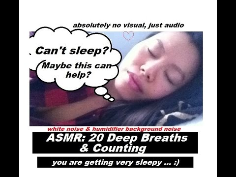 Can't Sleep? ASMR BREATHE WITH ME (white noise, just audio: counting & breathing)