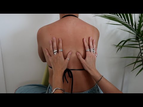 ASMR real person tingly skin brushing | back scratch + massage | back tracing (no whisper)