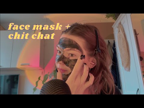 ASMR face mask + chit chat (whispered ramble, tapping, lid sounds)