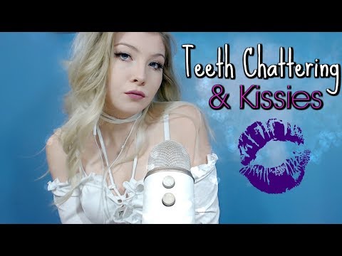 ASMR Up Close Kissies & Teeth Chattering In Your Ear~Mouth Sounds & Breathy Whispers