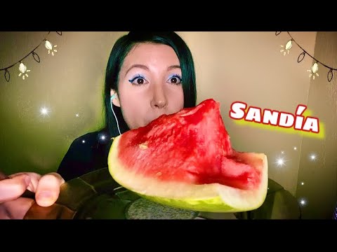 ASMR Comiendo Sandía con Cuchara | Una Sandía SIN SEMILLAS!!! | ASMR Eating Watermelon
