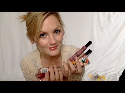 ASMR - Lipstick try on & concealer swatches! Whispering, tapping, mouth sounds & more :)