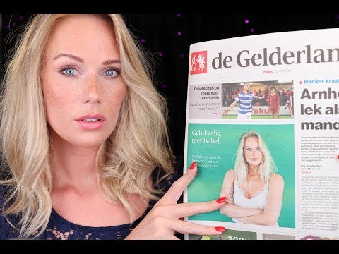 ASMR 💜 Whisper ear to ear 💜 Newspaper sounds 💜 Face Touching