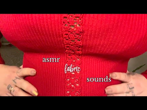 ASMR ✨ red sweater fabric scratching ✨ slow and gentle with no talking