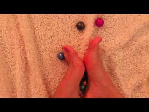 ASMR Feet soles Toes playing with balls from rainbows
