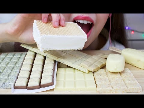 ASMR ❄️ FROZEN ❄️ WHITE CHOCOLATE Eating + Ice Cream (CRUNCHY Eating Sounds)