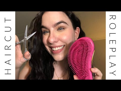 ASMR Hair Styling Roleplay, Haircut,Brushing,Styling with Real Hair