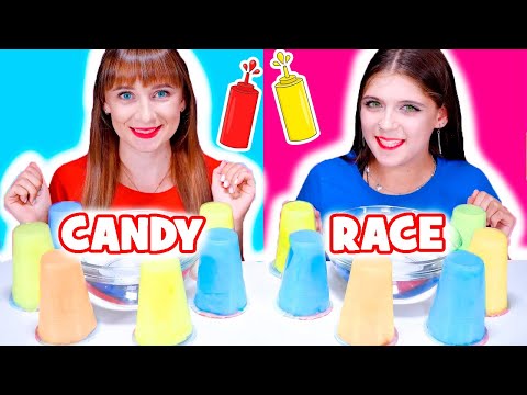 ASMR Candy Race and Most Popular Food Mukbang Challenge