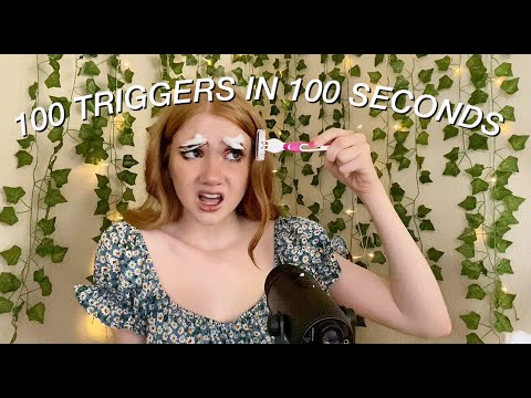 ASMR 100 TRIGGERS IN 100 SECONDS - FAST !!