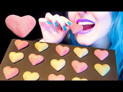 ASMR: Super Foamy Marshmallow Hearts | Sweet & Sour Candy ~ Relaxing Eating Sounds [No Talking|V] 😻