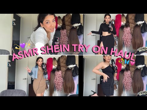 ASMR Shein Try On Haul! 💗✨ ~tapping, fabric scratching, rambles~ | Whispered -not sponsored-