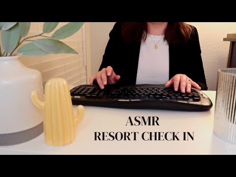 ASMR Resort Check In Roleplay🌿🧳Calm Customer Service, Soft-Spoken, Keyboard Typing
