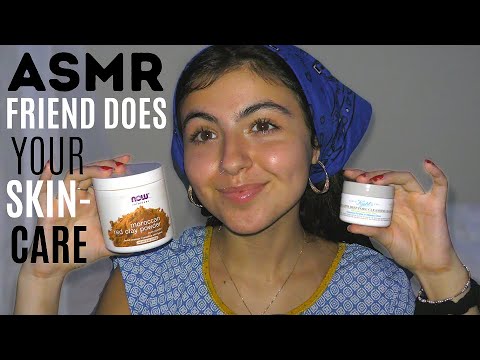 ASMR || friend does your skincare