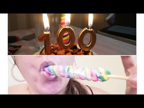 ASMR 100 Subscriber Appreciation, GIVE AWAY and Lollipop Sucking