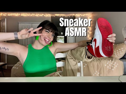 ASMR | sneaker tapping & scratching | new sneaker haul | ASMRbyJ