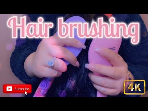ASMR| Hair brushing w/4 different brushes & 1 comb| 29 minutes of sleep relaxation (no talking)