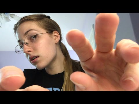Gentle ASMR up close mouth sounds, hand movements